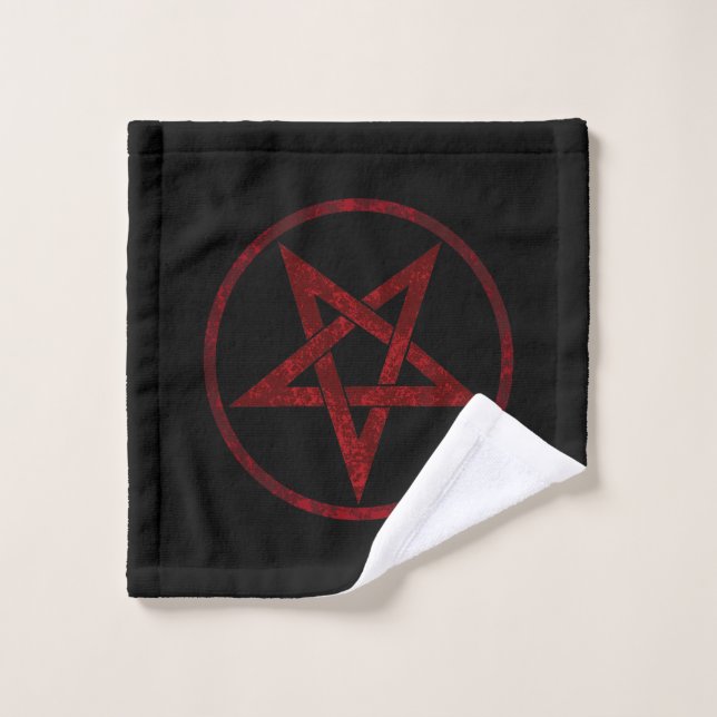 Toalha De Rosto Pentagrama do diabo vermelho (Pano de lavar)