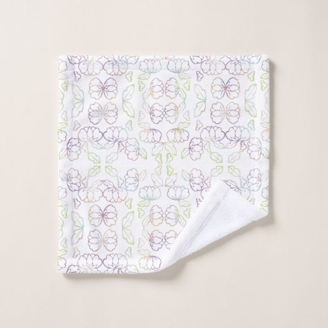 Toalha De Rosto Peônia, branca (Pano de lavar)