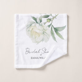 Toalha De Rosto Peônia Flor de Aquarela | Chá de Noiva