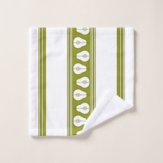 Toalha De Rosto Pera Luxo Jacquard Listras (Pano de lavar)