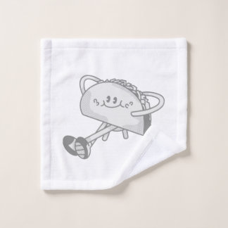 Toalha De Rosto Personagem Mascote de Taco Verde Fofo Caminhando