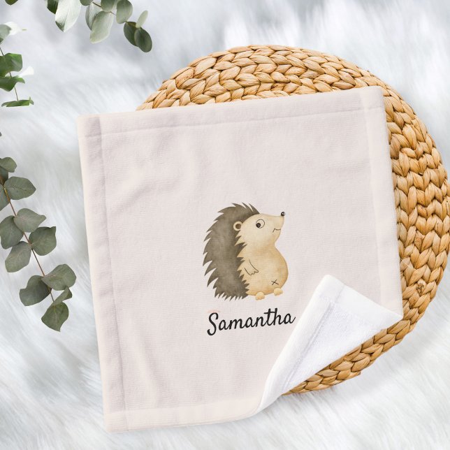 Toalha De Rosto Personalized Burp Cloth with Hedgehog Design (Criador carregado)