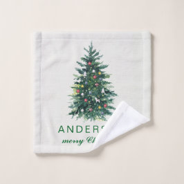 Toalha De Rosto Personalized Merry Christmas Greetings Holiday