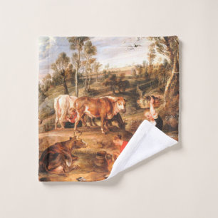 Toalha De Rosto Peter Paul Rubens Milkmaids with Cattle in a Lands