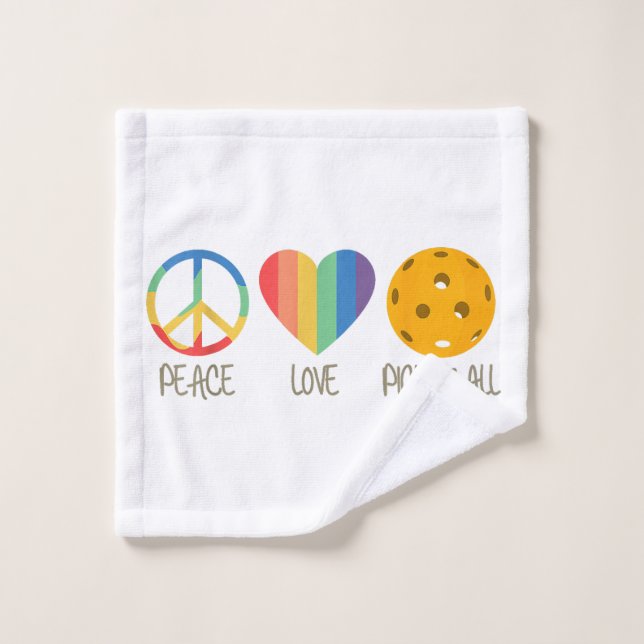 Toalha De Rosto Pickleball de Paz e Amor (Pano de lavar)