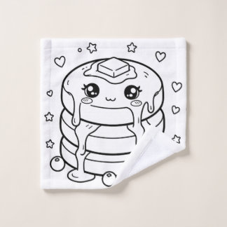 Toalha De Rosto Pilha de panquecas kawaii para colorir