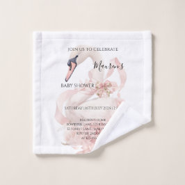 Toalha De Rosto Pink Bow Girl Baby Shower 