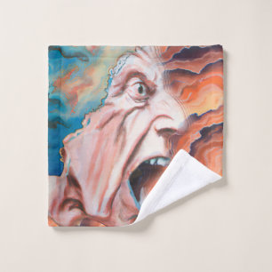Toalha De Rosto Pintura a óleo de ondas de pânico