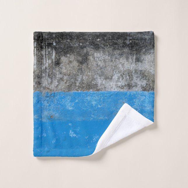 Toalha De Rosto Pintura de abstrato branco e azul (Pano de lavar)