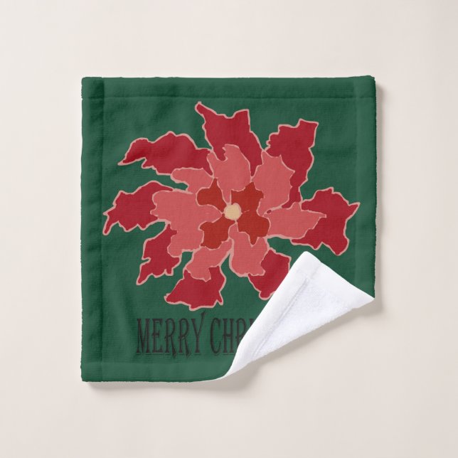 Toalha De Rosto Poinsétia Feliz Natal (Pano de lavar)
