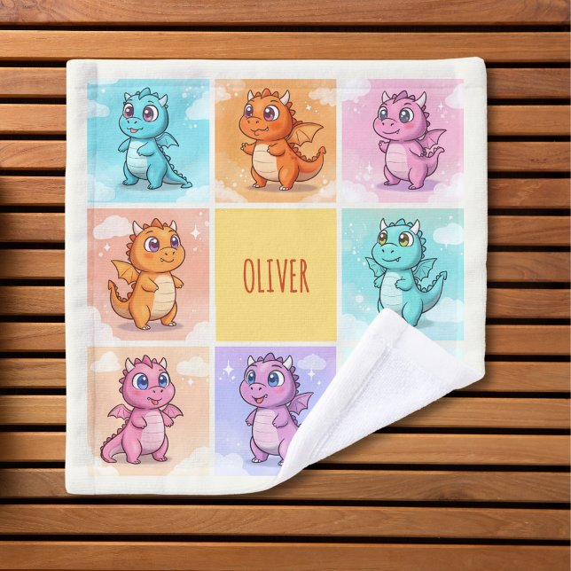 Toalha De Rosto Portas de Dragão Coloridas Bonitas (Criador carregado)