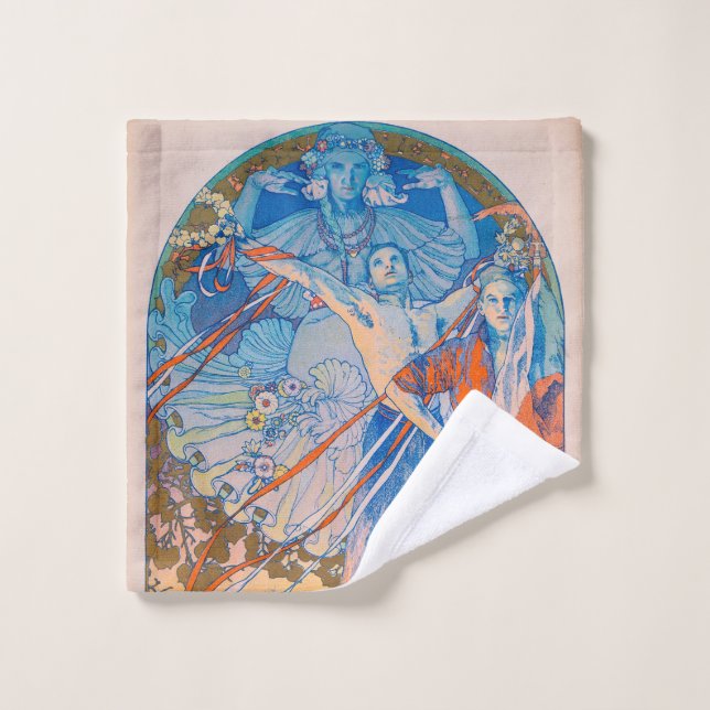 Toalha De Rosto Poster de Alphonse Mucha para o Festival de Sokol  (Pano de lavar)