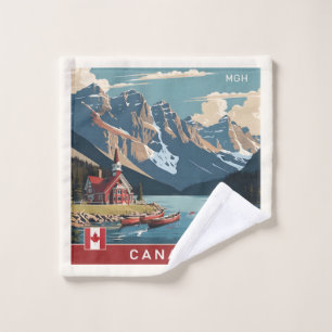 Toalha De Rosto Poster de viagens Personalizado do Monograma Canad