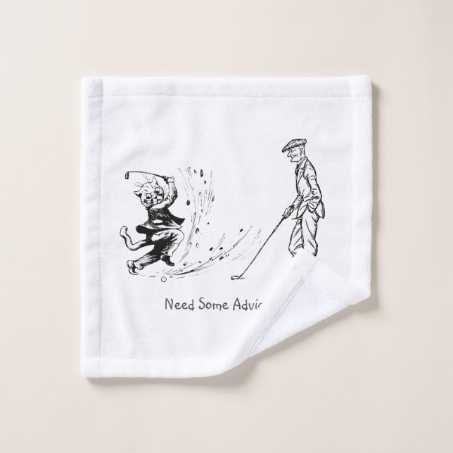 Toalha De Rosto Precisa de conselhos (gato de golfe engraçado)? (Pano de lavar)