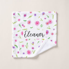Toalha De Rosto Presente de Lixo Personalizado Floral de Aquarela