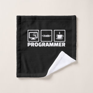 Toalha De Rosto Programador Escreve Código E Bebe Café