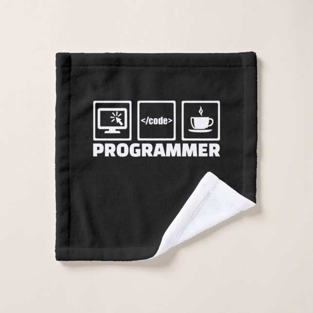 Toalha De Rosto Programador Escreve Código E Bebe Café (Pano de lavar)