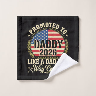 Toalha De Rosto Promovido a Papai 2026 Bandeira Americana Engraçad