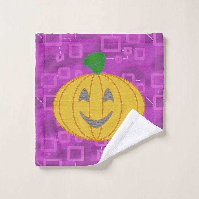 Toalha De Rosto Pumpkin Moderno em Geométrico Roxo (Pano de lavar)
