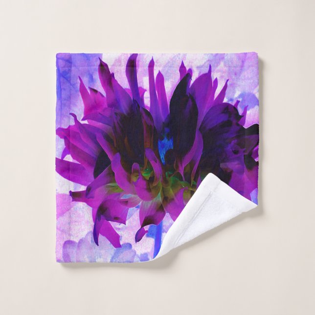 Toalha De Rosto Púrpura e preto Cactus Dahlia (Pano de lavar)
