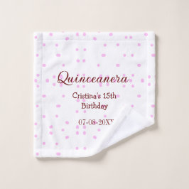 Toalha De Rosto Quinceanera anos 15 de aniversário adicione nome p