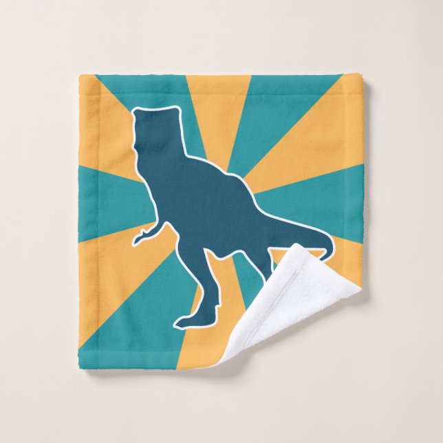 Toalha De Rosto Rapaz do desenho animado do T-rex dinossauro zanga (Pano de lavar)