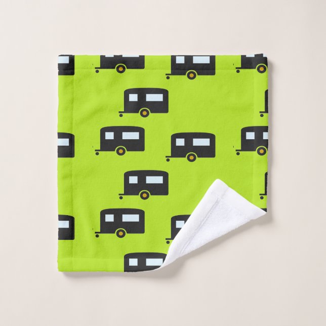 Toalha De Rosto Reboques de campismo a verde (Pano de lavar)