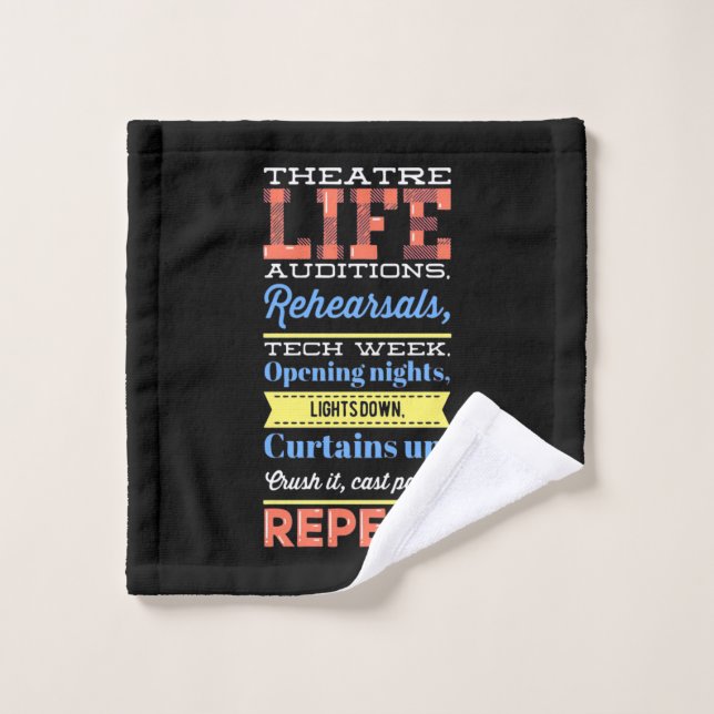 Toalha De Rosto Repetir vida no teatro (Pano de lavar)