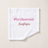 Rosa claro de hashtag Bridesmaid adiciona nome tri