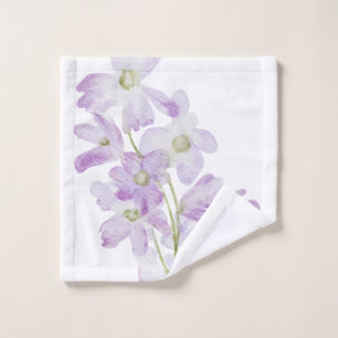 Toalha De Rosto Roupas de lavagem de Impressão de Flor Lilac Ilust