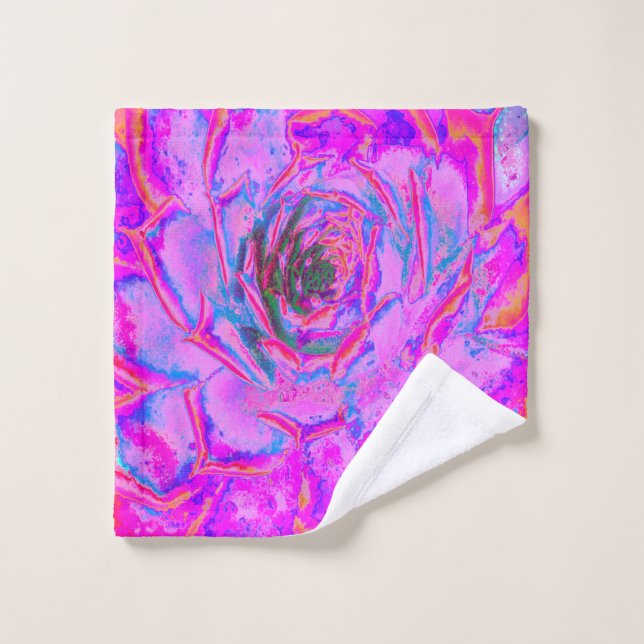 Toalha De Rosto Roxo e Magenta - Sena Rosette Suculente (Pano de lavar)