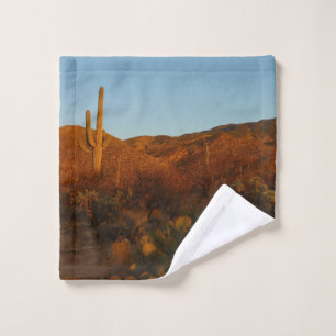 Toalha De Rosto Saguaro Sunset I Arizona Desert Landscape