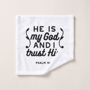 Toalha De Rosto Salmo 91:2 – Confie em Deus Versículo da Bíblia Cr