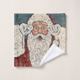 Toalha De Rosto Santa Claus Surprised