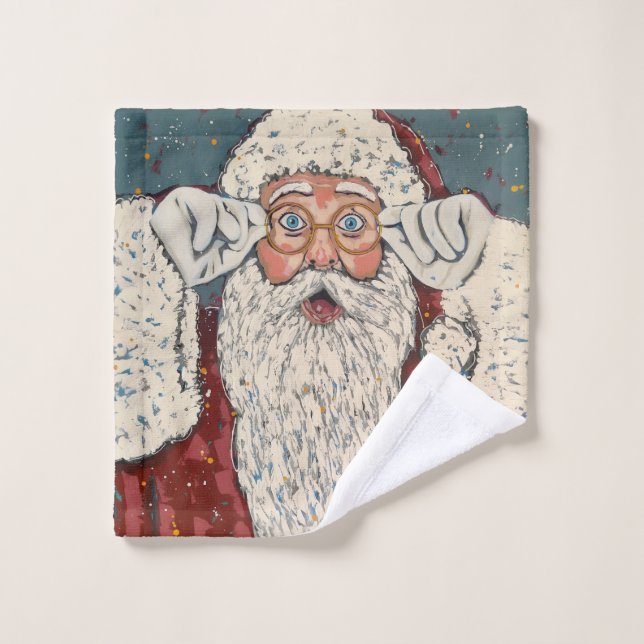 Toalha De Rosto Santa Claus Surprised (Pano de lavar)