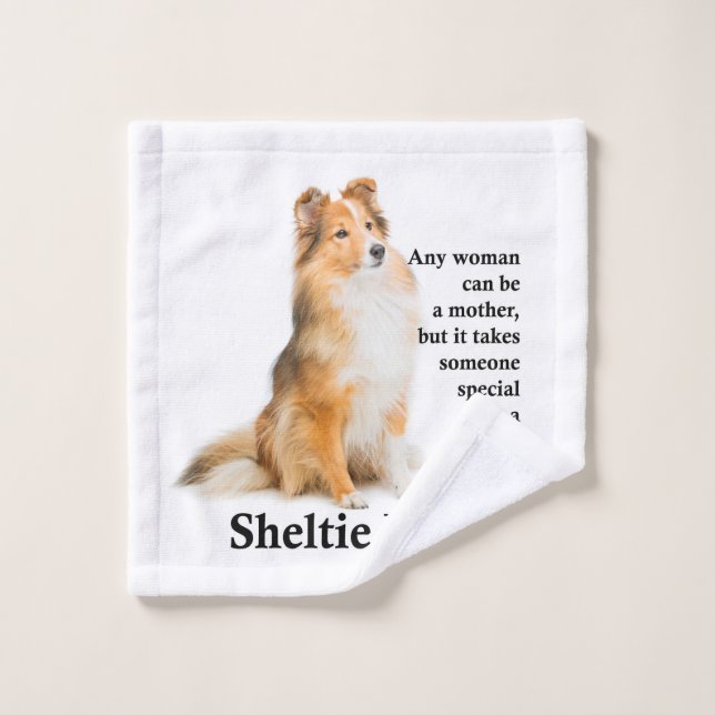 Toalha De Rosto Sheltie Mãe Wash Cloth (Pano de lavar)