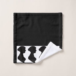 Toalha De Rosto Silhueta de Jane Austen em Preto