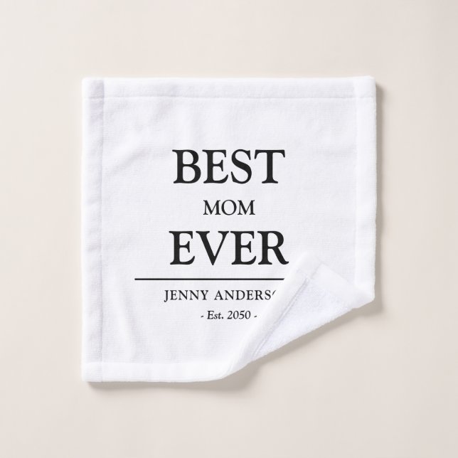 Toalha De Rosto Simple Custom Design Best Mom Ever Mothers Gift (Pano de lavar)