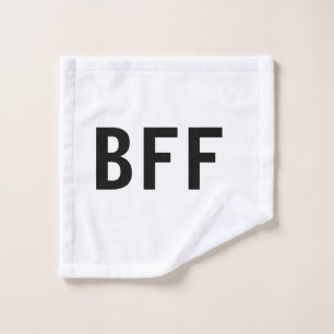 Toalha De Rosto Simples minimal BFF melhores amigos família nome p