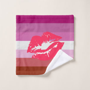 Toalha De Rosto Sinalizador do Orgulho Lésbico Lipstick