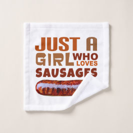 Toalha De Rosto Só uma garota que ama salsichas