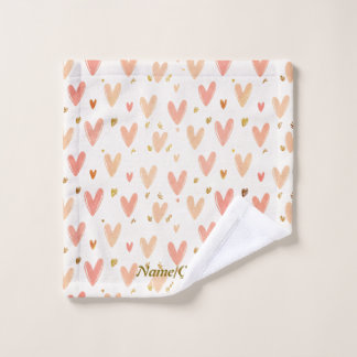 Toalha De Rosto Soft Pink Hearts Seamless Pattern
