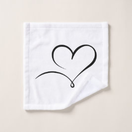 Toalha De Rosto Soft Wash Cloth with Stylish Heart Mark Design