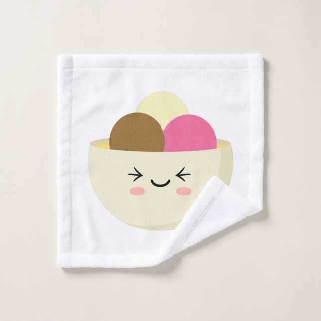Toalha De Rosto Sorvete Kawaii (Pano de lavar)