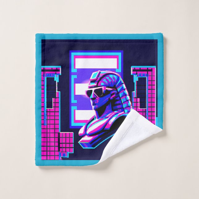 Toalha De Rosto Synthwave Pharaoh (Pano de lavar)