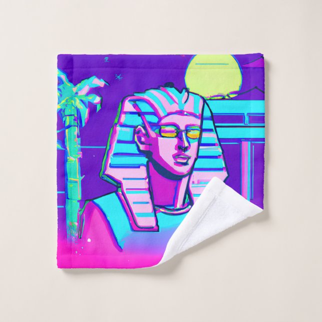 Toalha De Rosto Synthwave Pharaoh (Pano de lavar)