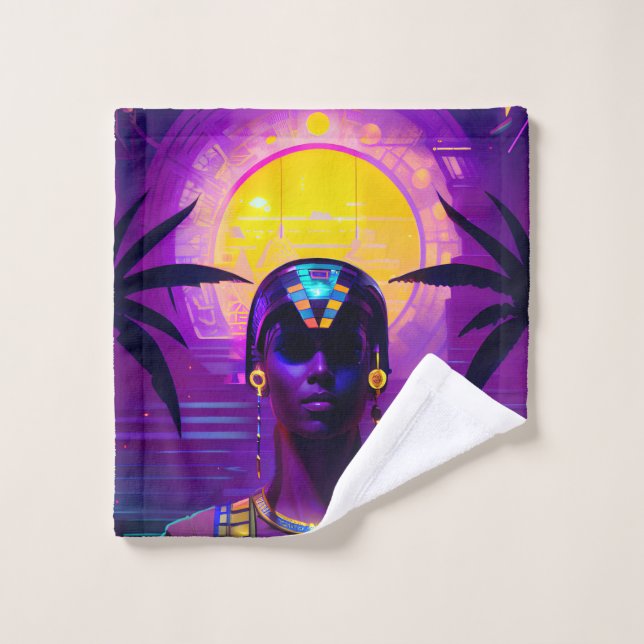 Toalha De Rosto Synthwave Pharaoh (Pano de lavar)