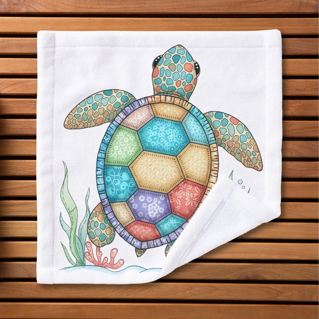 Toalha De Rosto Tartaruga Marinha Com Peça (Criador carregado)