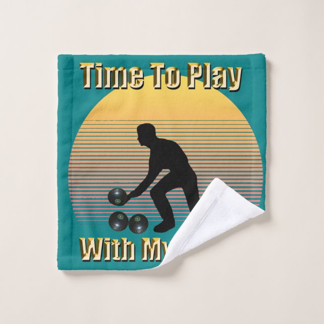 Toalha De Rosto Teal Lawn Bowls Playtime, Lave O Vestuário (Pano de lavar)