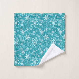 Toalha De Rosto Teal Snowflakes